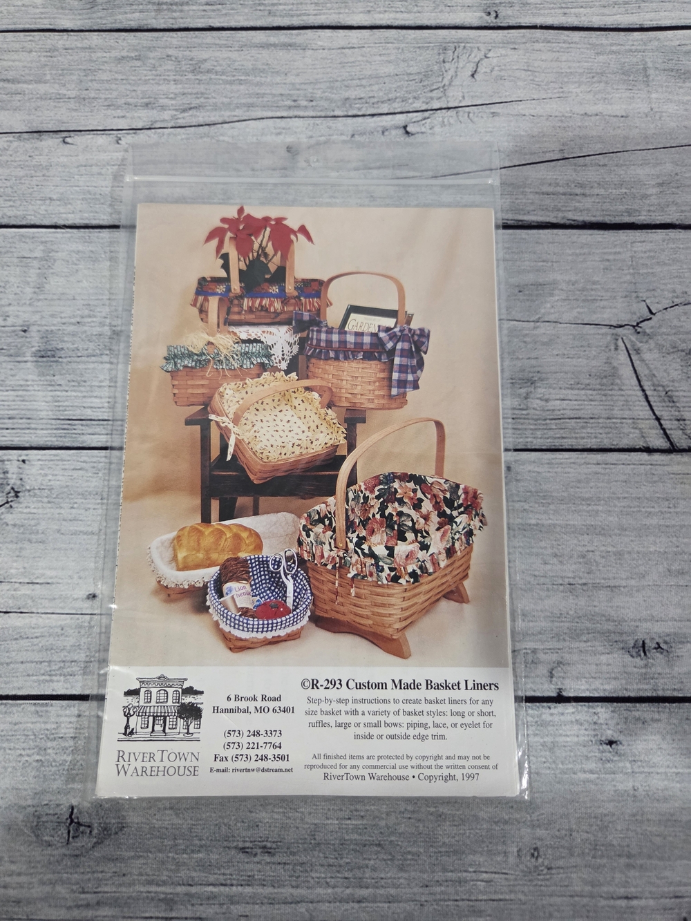 RiverTown Warehouse Custom Made Basket Liners Sewing Pattern